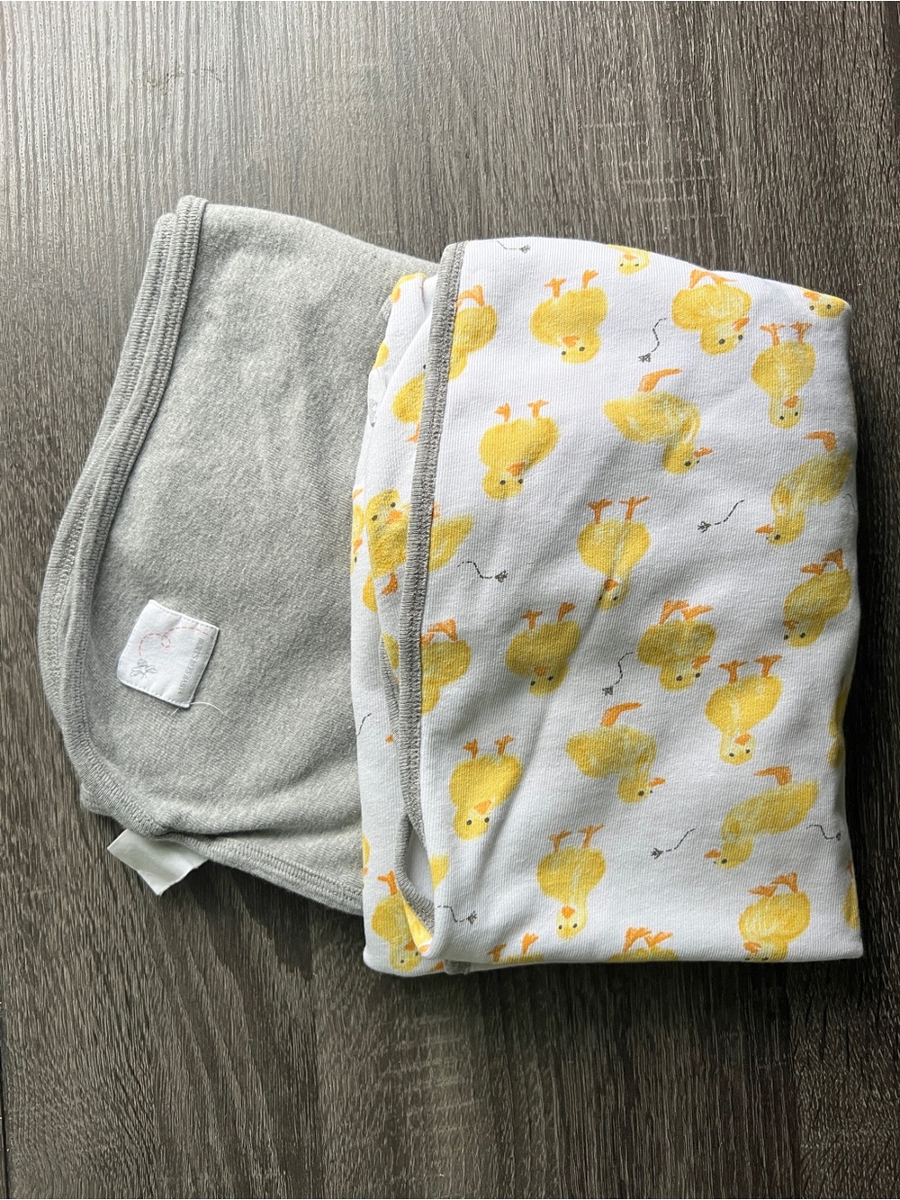 Burt’s Bees Baby Hooded Bath Towels | Gray & Duck Print Set